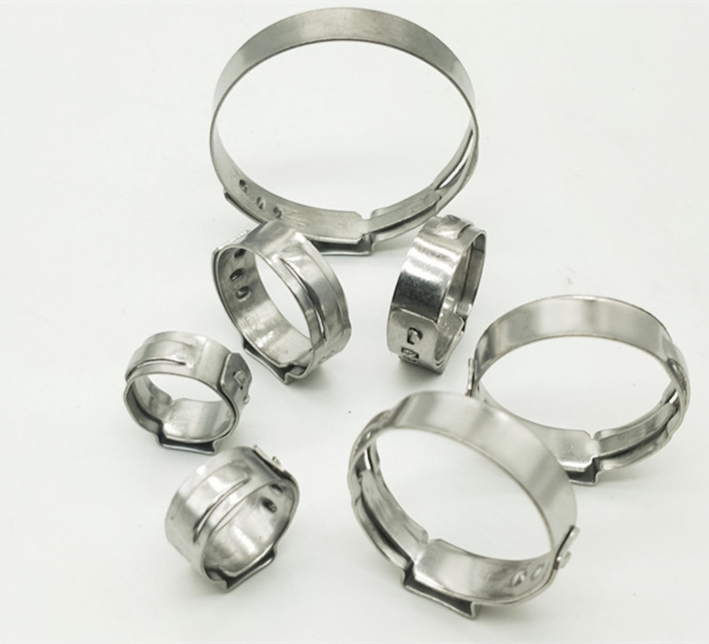 Stainless steel 304 material single ear infinite clamp car ball cage oil and gas pipe fast clamp pipe hoop hoop throat hoop