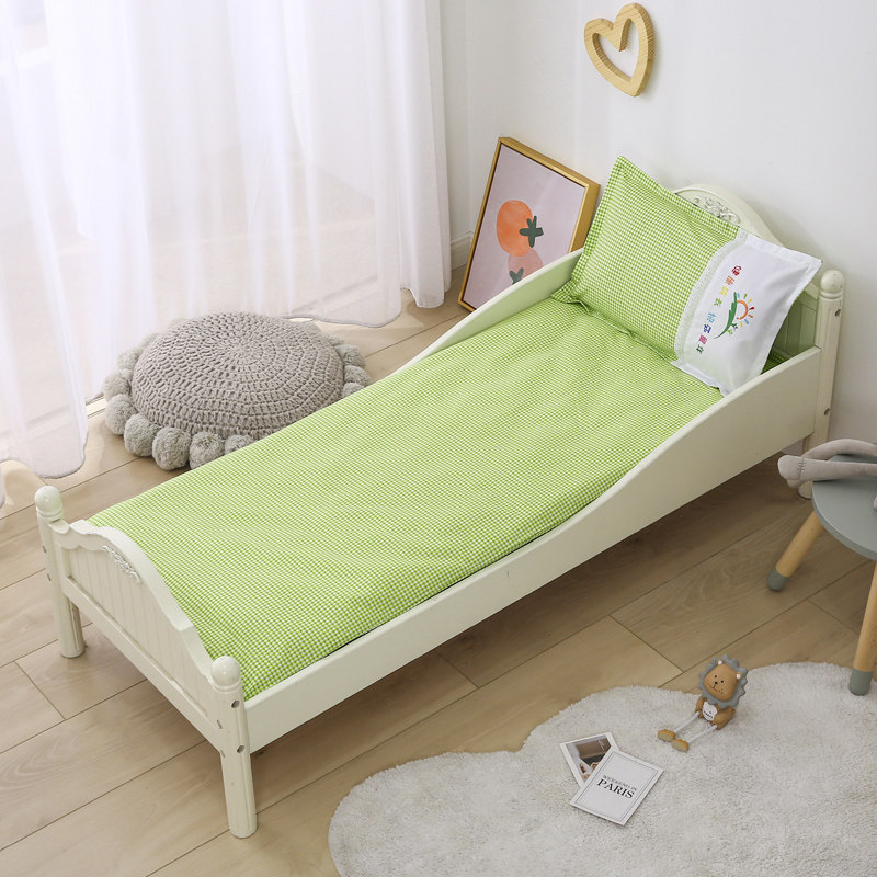 Kindergarten quilt cover single-piece solid color quilt baby children nap mattress baby sheet blue student cushion cover pure cotton