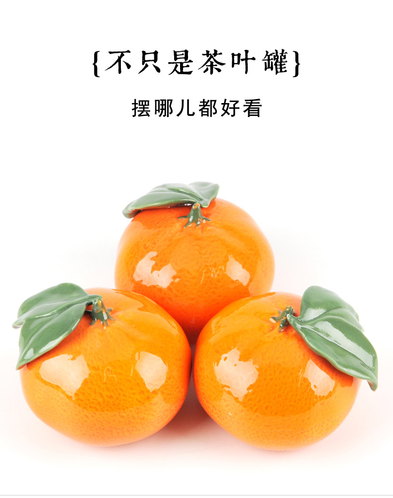 Jingdezhen ceramic creative caddy fixings trumpet simulation orange seal pot gifts home furnishing articles characteristics