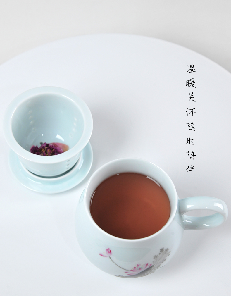 Jingdezhen ceramic keller cup children ultimately responds a cup of filter cups with cover office contracted creative ipads porcelain cup