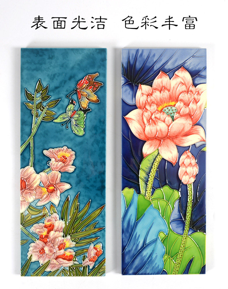 росписи фарфора 唐三彩瓷板画 画陶瓷装饰画 画家居客厅墙壁挂饰壁饰中式民宿田园