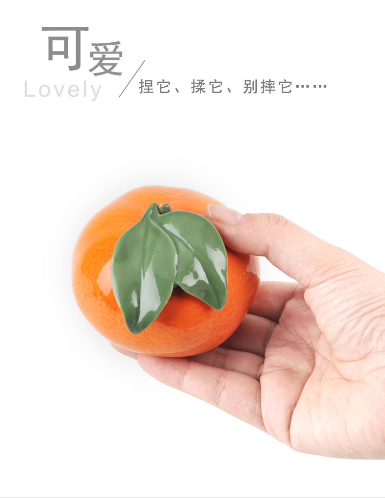 Jingdezhen ceramic creative caddy fixings trumpet simulation orange seal pot gifts home furnishing articles characteristics