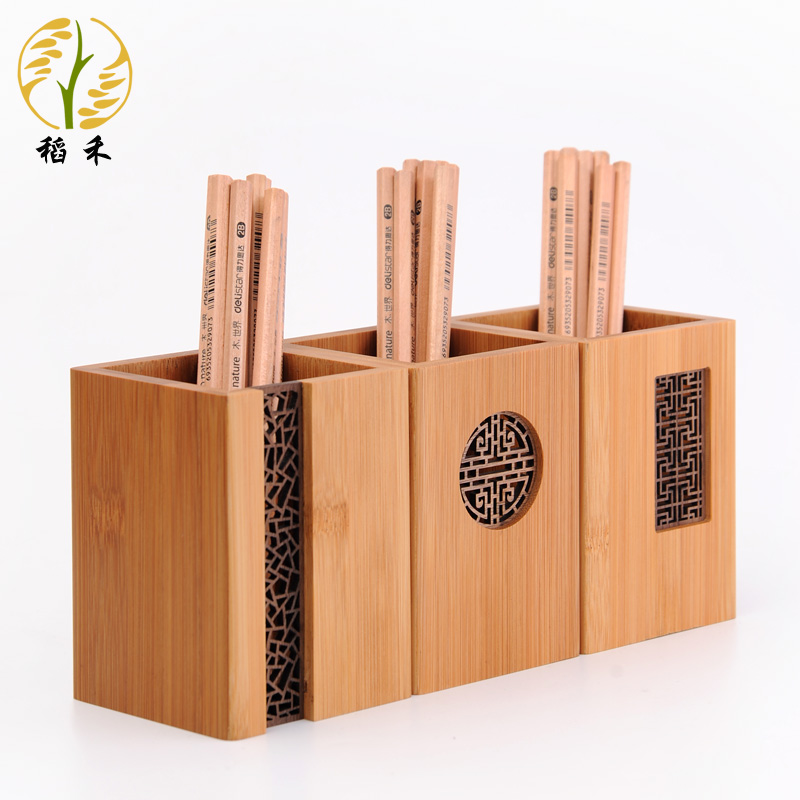 Pen Holder Creative Fashion Retro Simple Wood Office Book Room Desktop Containing Box Pendulum business office personality