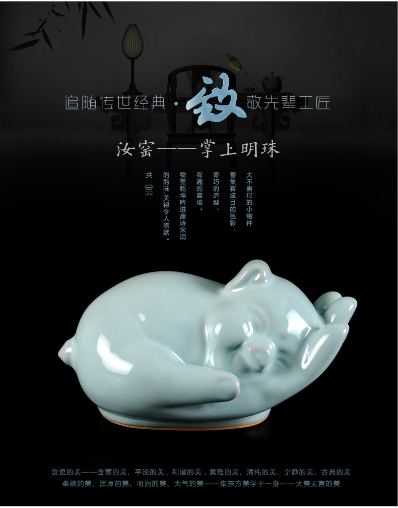 Your up porcelain arts and crafts home decoration ceramic pig simple desktop furnishing articles of Chinese style living room decoration new gift