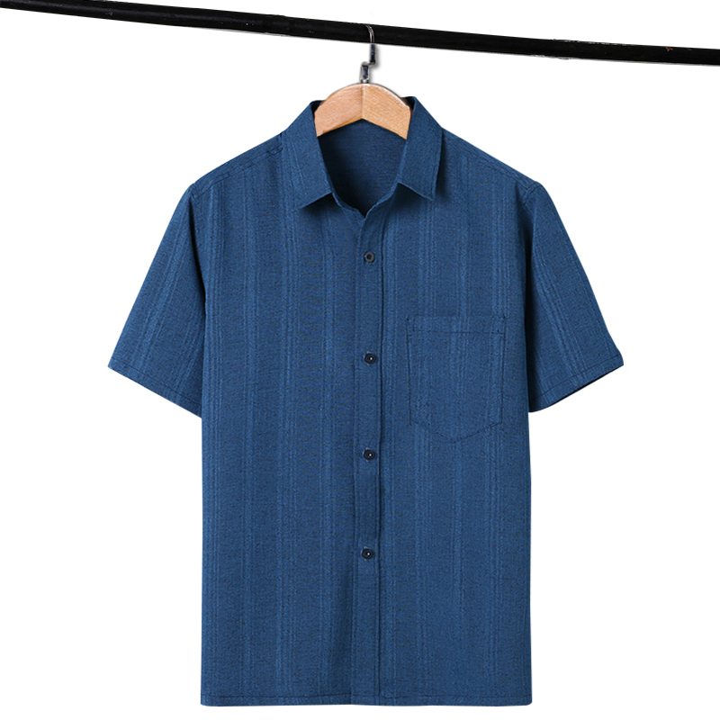 Middle-Aged and Elderly Men's Short-Sleeved Shirts, Grandpa's Summer Cotton Shirts, Dad's Shirts, Elderly Long-Sleeved Tops, Large Size Middle-Aged and Elderly Men's Short-Sleeved Shirts, Grandpa's Summer Cotton Shirts, Dad's Shirts, Elderly Long-Sleeved Tops, Large Size
