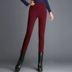 Quần legging mùa đông cộng với nhung dày mặc ấm eo cao co giãn cỡ lớn MM200 pounds quần đen chân quần quần đũi nữ Khởi động cắt
