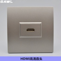 Gray 86 type straight HDMI panel 4K HD extension cord socket multimedia 2 0 HD digital TV