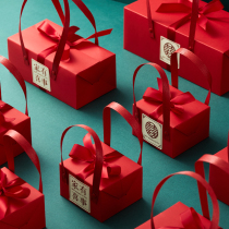 Chinese creative high-end wedding companion gift candy box Chinese style full moon return package tote bag small size