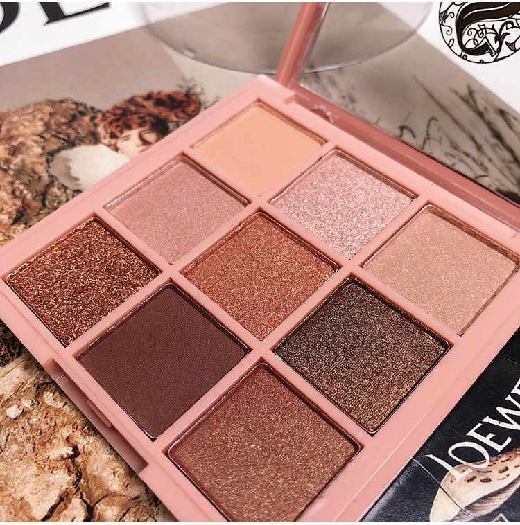 Vibrato Ins Super Fire Korea Nine Stars Stars Sand Pearl Light Matte Eyeshadow Palette 9 Palace Earth Color Begin bảng mắt missha