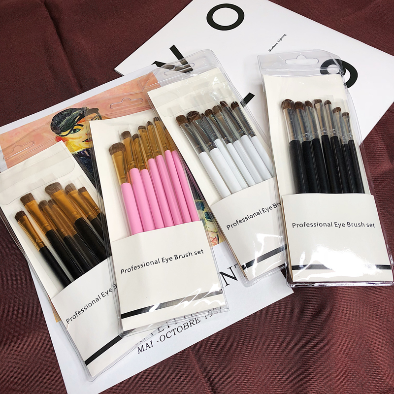 Pure animal hair Pony hair 7-pack eye makeup brush Eye shadow brush set Eye smudge base brush Nose shadow brush
