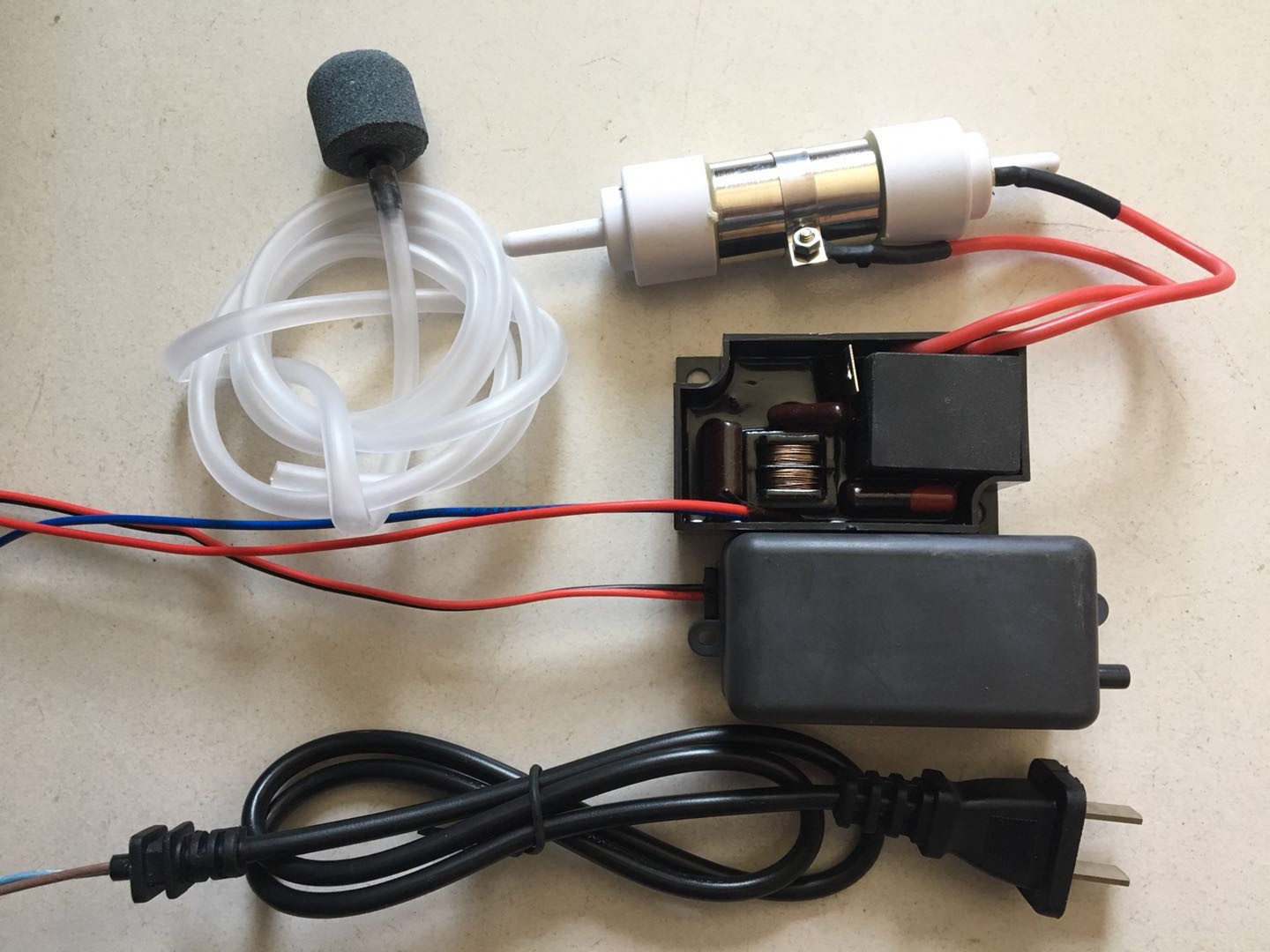 Household ozone fruit and vegetable machine complete set of 220v(110v)500mg h ozone tube power supply air pump ozone generator