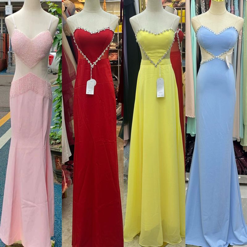 Heart-Shaped Skirt, Hand-Sewn, Super Fairy-Like, Fluttering, Nightclub, Bar, Ktv Model Evening Dress, Covers the Belly and Makes You Look Slimmer