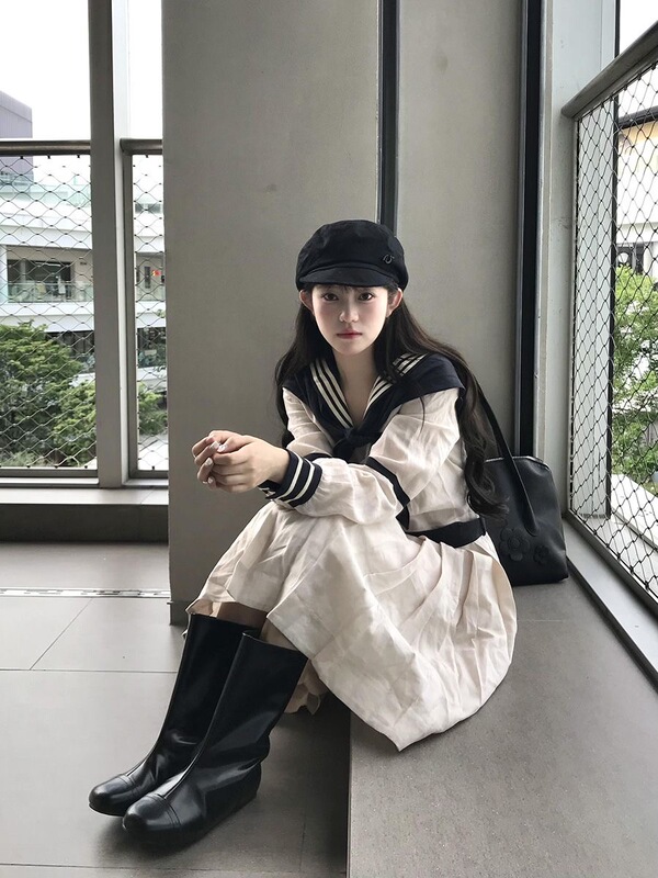 2026 Autumn New College Style Nautical Antique Navy Collar Waist-Tailored Dress 2026 Autumn New College Style Nautical Antique Navy Collar Waist-Tailored Dress