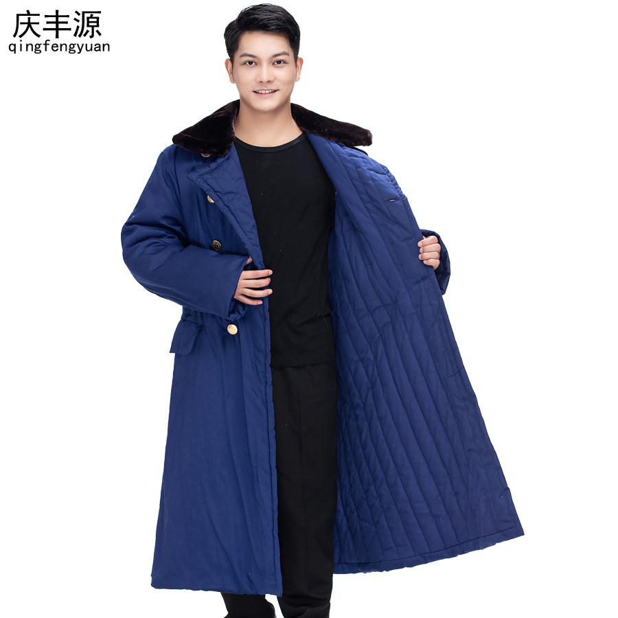 Northeast Army Cotton Cotton Coat Men's Thickened Winter Anti-Chilling Suit Security Coat Fire Protection Cotton Clothing Outdoor Blue Cotton Clothing