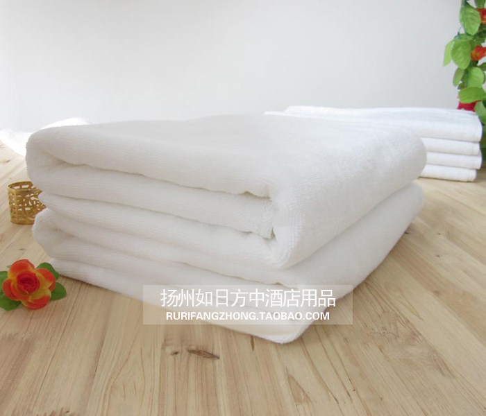 Полотенце для гостиницы 纯棉白色毛巾会所酒店宾馆专用美容院加厚足疗吸水浴巾定制