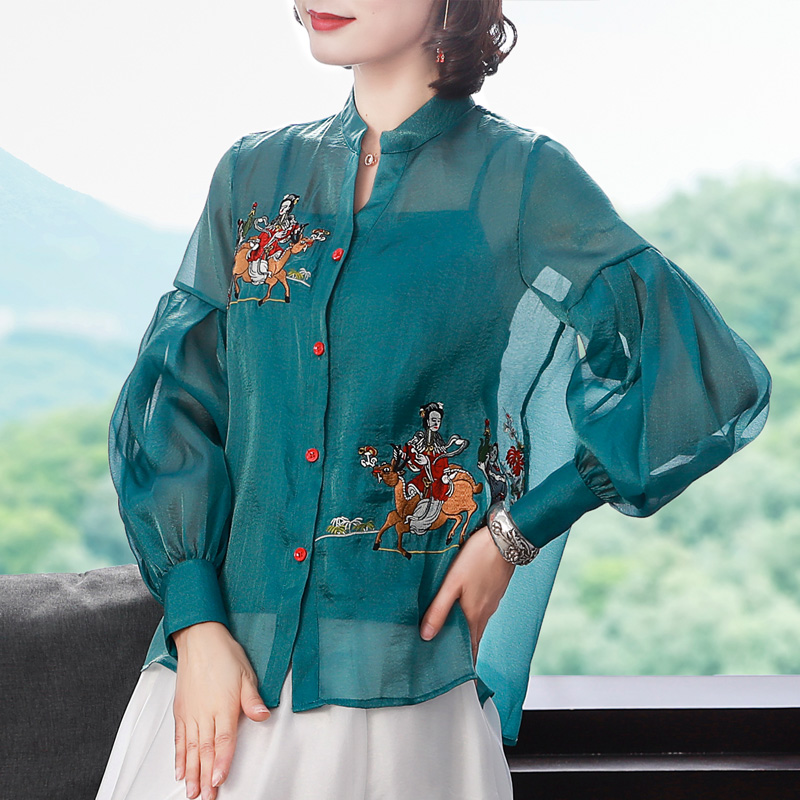 gió Trung Quốc Tang chiếc váy của phụ nữ được cải thiện Han quần áo quốc gia gió phụ nữ trà chiếc váy của phụ nữ sườn xám kiểu Trung Hoa Dân Quốc phong cách retro phong cách Trung Quốc