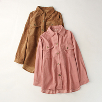 4714 retro loose light core suede long sleeve shirt woman autumn 2020 new Korean version casual shirt jacket tide