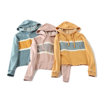 0112 sweater 2019 autumn new women loose Korean version hooded casual color long sleeves wild cover head coat