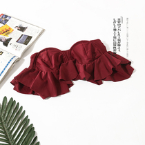 40MD 2019 new solid color bikini big chest sexy small chest gathered fashion wild ruffle swimsuit tide