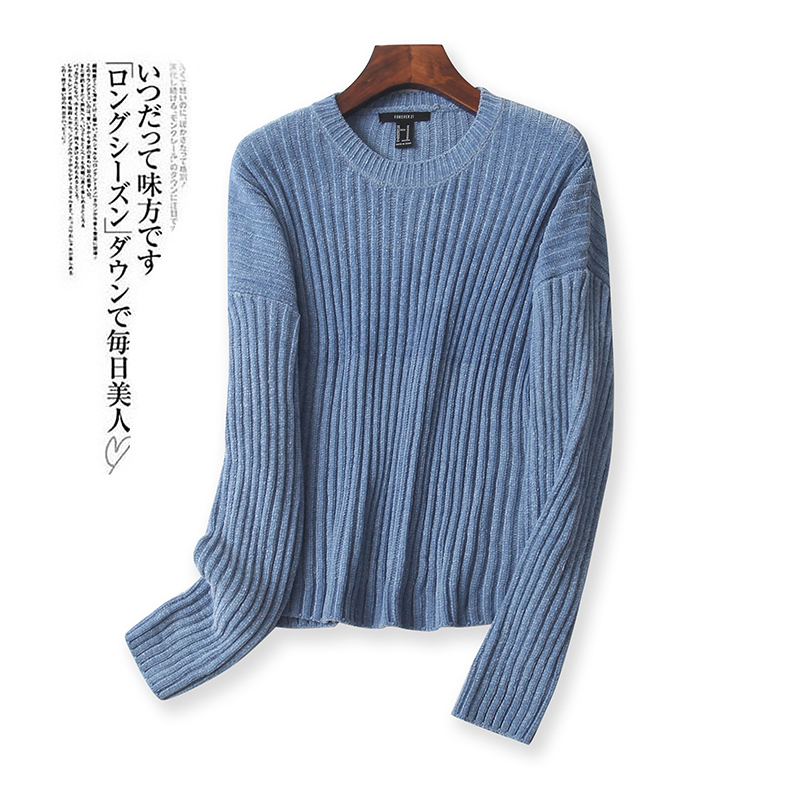 2712 LAZY WIND ROUND COLLAR SNOWY NEIL S CASUAL SWEATERS LOOSE 100 LAP OUTSIDE WEARING 2020 NEW UNDERSHIRT