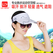 Mens and womens outdoor hollow no-top shade Sweat-absorbing breathable Ultra-light perspiration running sports big brim empty top hat summer