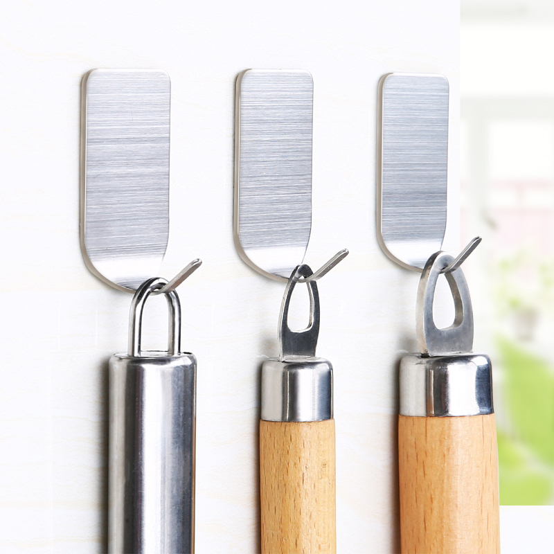Easy-time kitchen hooks powerful double-sided adhesive hook stainless steel wall bearing free of perforated bathroom door wall hook