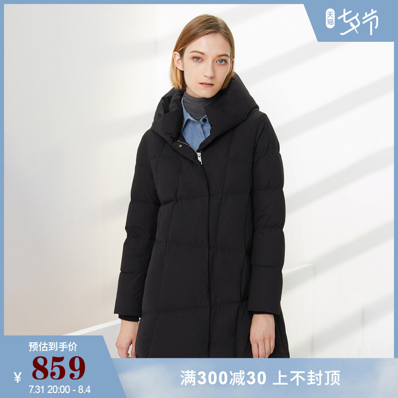 (Limited Seconds Kill) Porsudon Ladies Goose Down Base 100 Hitch for leisure Queen's hat Long version down jacket