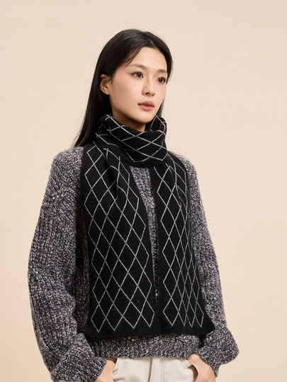 Adult Cashmere Scarf - Women's High-End Red Neck Warmer Long Scarf for Autumn and Winter Warmth - Suitable for Parent-Child Matching