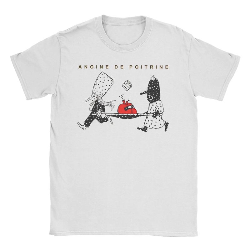 Angine De Poitrine t Shirts Retro Illustration Style Funny Short-Sleeved T-Shirts for Men and Women Ins Angine De Poitrine t Shirts Retro Illustration Style Funny Short-Sleeved T-Shirts for Men and Women Ins