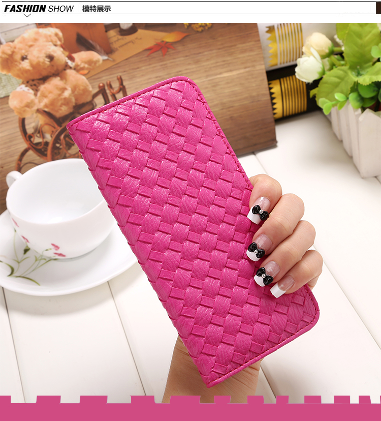 [Đặc biệt hàng ngày] ví nữ dài phần siêu mỏng khóa tối dệt sợi mì nhỏ sinh viên gói mini card ví da nam hàng hiệu