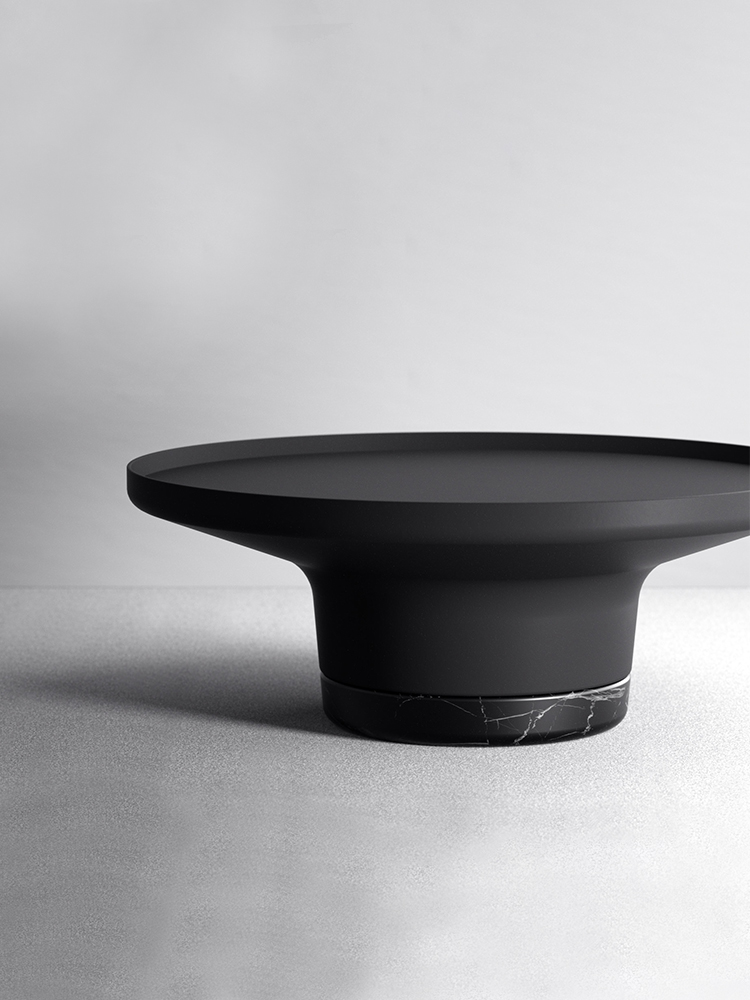 Nordic designer tea table light luxury round marble minimalist modern creative edge a few corners a few small apartment coffee table