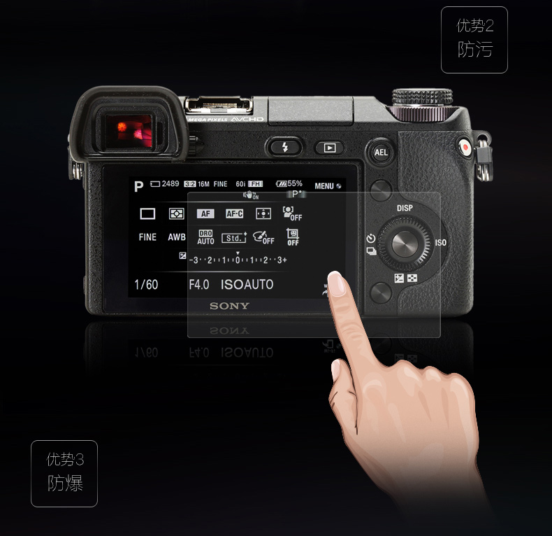 phim lá kim cương phù hợp vi máy ảnh Sony NEX-5N NEX-3N NEX-7 màn hình thép phim bảo vệ - Phụ kiện máy ảnh kỹ thuật số túi canon