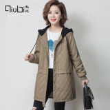 Демисезонная полиуретановая удерживающая тепло куртка с капюшоном, средней длины, коллекция 2021, в корейском стиле, в западном стиле