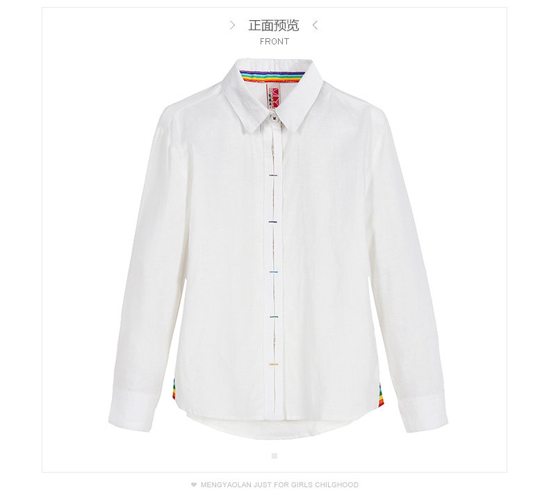 Chemise fille à manche longue en lin - Ref 2085640 Image 31