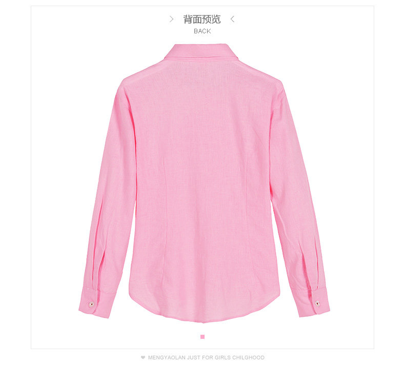 Chemise fille à manche longue en lin - Ref 2085640 Image 32