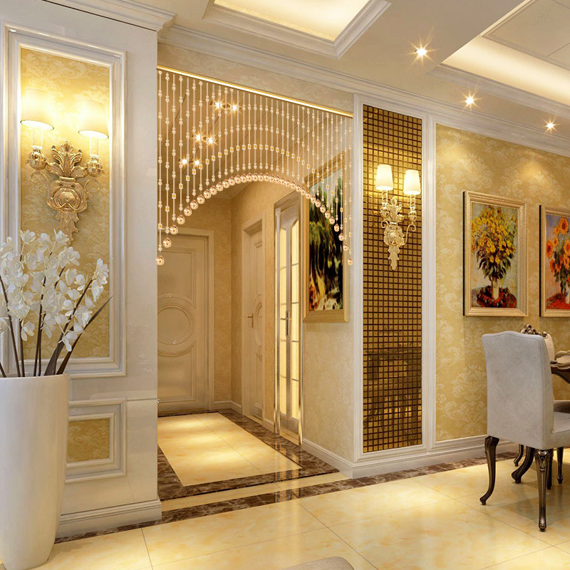 Light luxury bead curtain gourd partition window entrance into powder room crystal curtain bedroom living room hanging curtain free punch door curtain