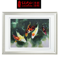 Ancient Wu woman red handmade Suzhou embroidery painting Su embroidery finished product hanging painting Living room Xuanguan Chinese style decoration painting for years