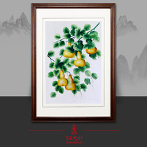 Ancient Wu Woman Red Su Embroidery Finished Product Hung Painting Pure Handmade Embroidery Painting Xuanguan Living Room Restaurant New Chinese Decorative Painting Gourd