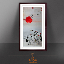Ancient Wu woman red Su embroidery finished product hanging drawing room decoration painting Chinese style handmade real silk embroidery painting Xuanguan Wall painting Crane Life