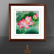 Ancient Wu Woman Red Su Embroidery Finished Product Hung Painting Pure Handmade Embroidery Painting Xuanguan Restaurant Bedroom Living Room New Chinese Lotus Flowers