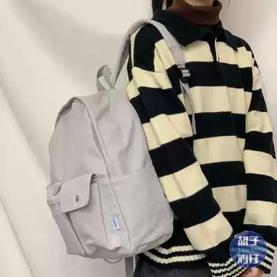 ins Japanese retro Mori college style backpack Korean simple simple literary solid color girl student schoolbag