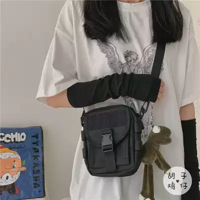 ins Japanese Harajuku Street tidal ride overloading small satchel male harbor style retro hip hop student crossbody mobile phone bag female