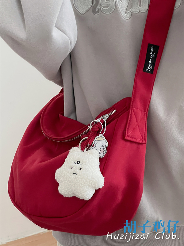 Japanese Retro Simple Versatile Red Series Bag for Women Korean Style Large Capacity Crossbody Bag Casual Niche Shoulder Bag Trendy