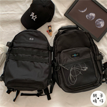 Japanese Harajuku dark functional tooling style backpack Korean ins street retro trendy male and female student school bags