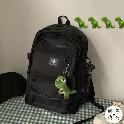ins Japanese Harajuku dark function wind male and female student backpack Korean version of retro large capacity tooling schoolbag tide