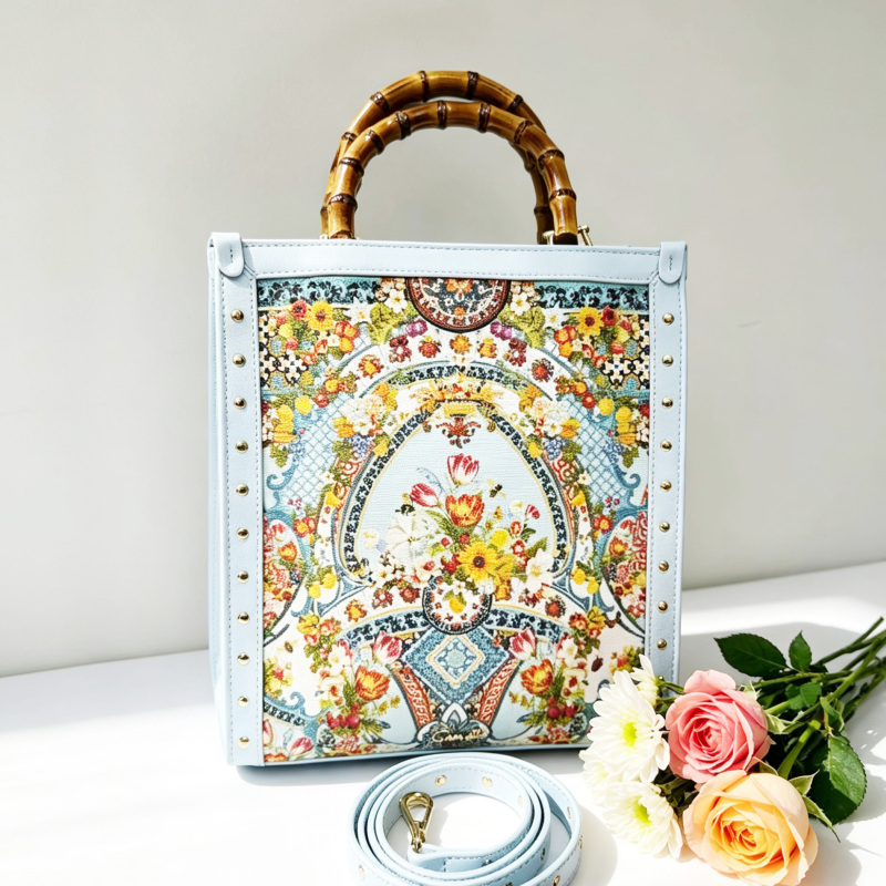 Australian Brand New Model Bag, High-End Tote Bag, Printed Bamboo Bag, Handbag, Shoulder Bag, Women's Bag, Clearance Stock