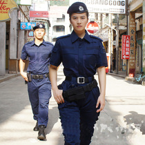 Chiefs new short-sleeved tactical instructor uniform breathable Mens and womens Tibetan blue training suit rescue practice duty suit suit suit