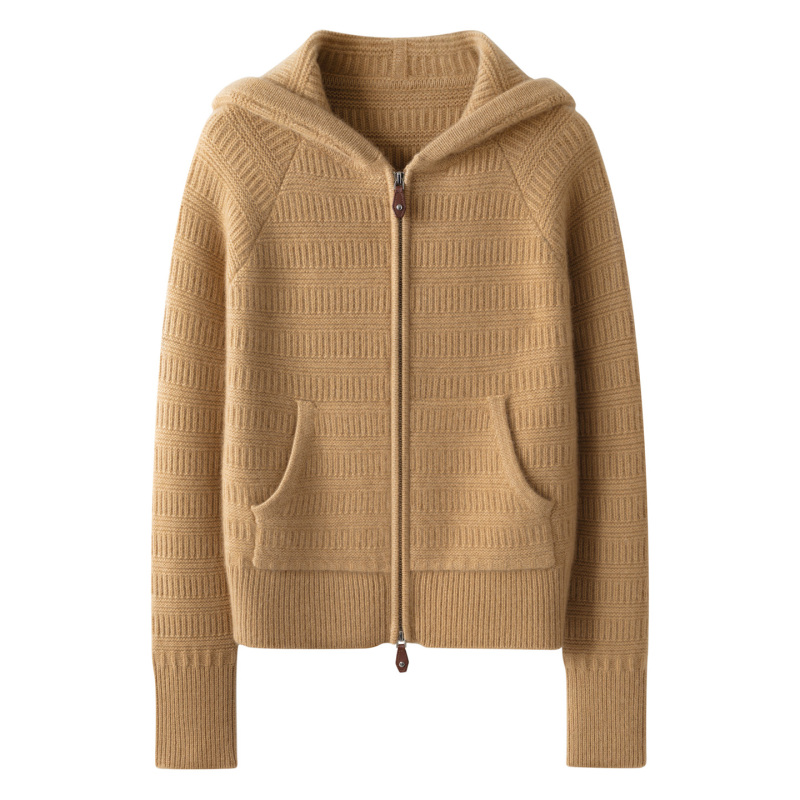 Lp Same Style Hoodie Double Zipper Thick Cardigan Women's 100% Pure Cashmere Coat 2025 Autumn and Winter New Knitwear Lp Same Style Hoodie Double Zipper Thick Cardigan Women's 100% Pure Cashmere Coat 2025 Autumn and Winter New Knitwear
