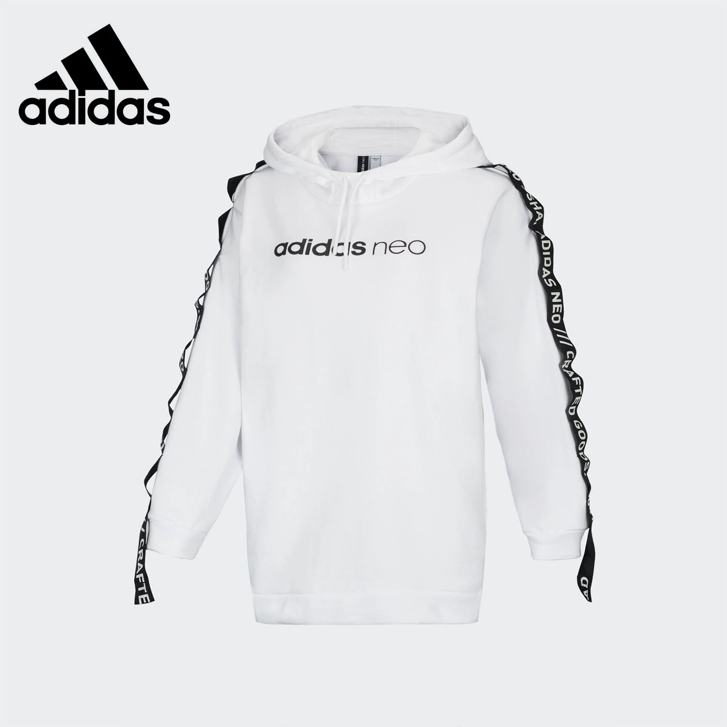 Adidas đích thực NEO2019 mùa thu đông mới áo len nữ giữa dài giản dị áo len trắng giữa DZ5682 - Thể thao lông cừu / jumper