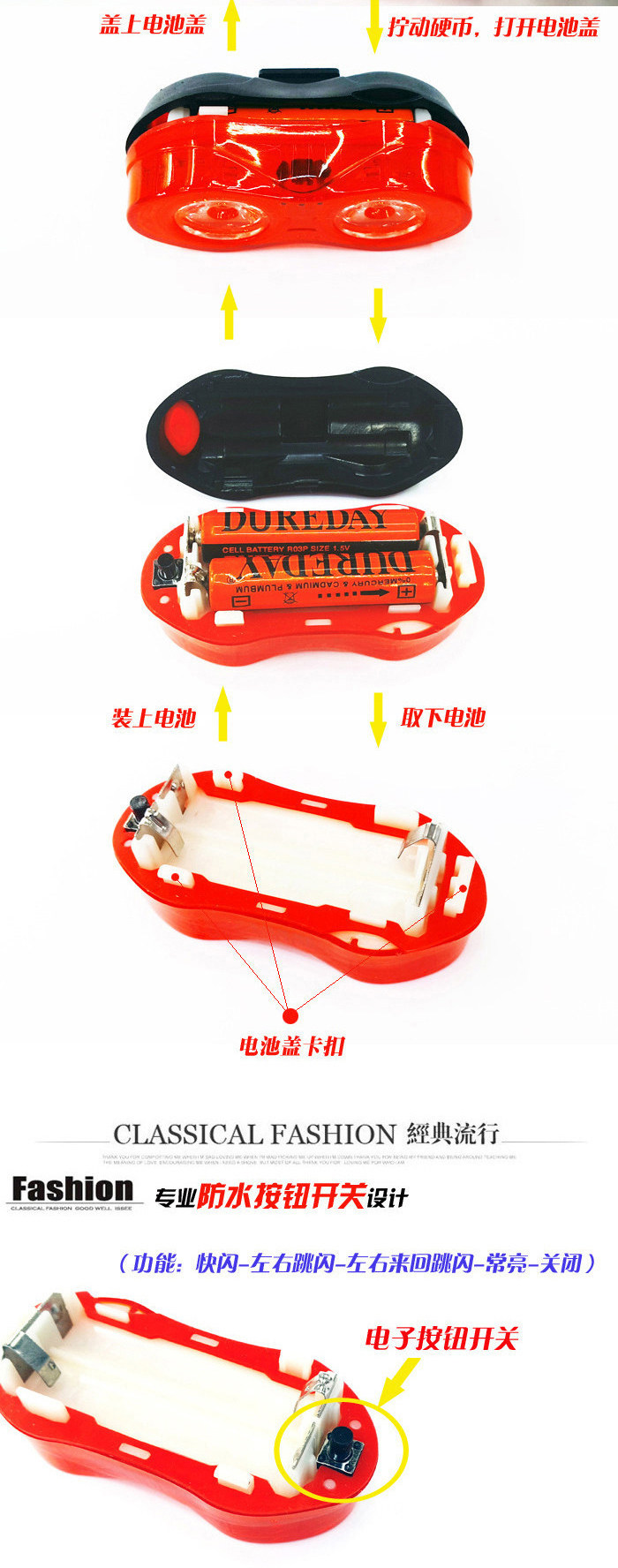 Eclairage pour vélo ZENTORACK - Taillights - Ref 2400032 Image 13